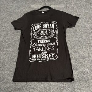 Luke‎ Bryan 2015 Kick The Dust Up Tour T-Shirt Men Size S Black Graphic Music